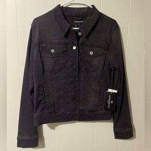 Black denim jacket. Size medium.